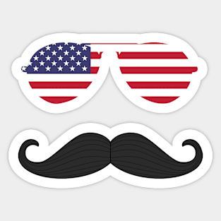 July 4th stache Sticker